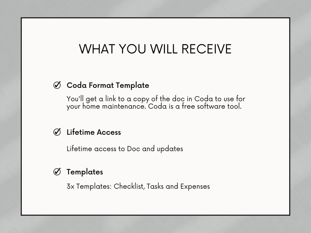 Home Maintenance Starter Kit (Coda Template)