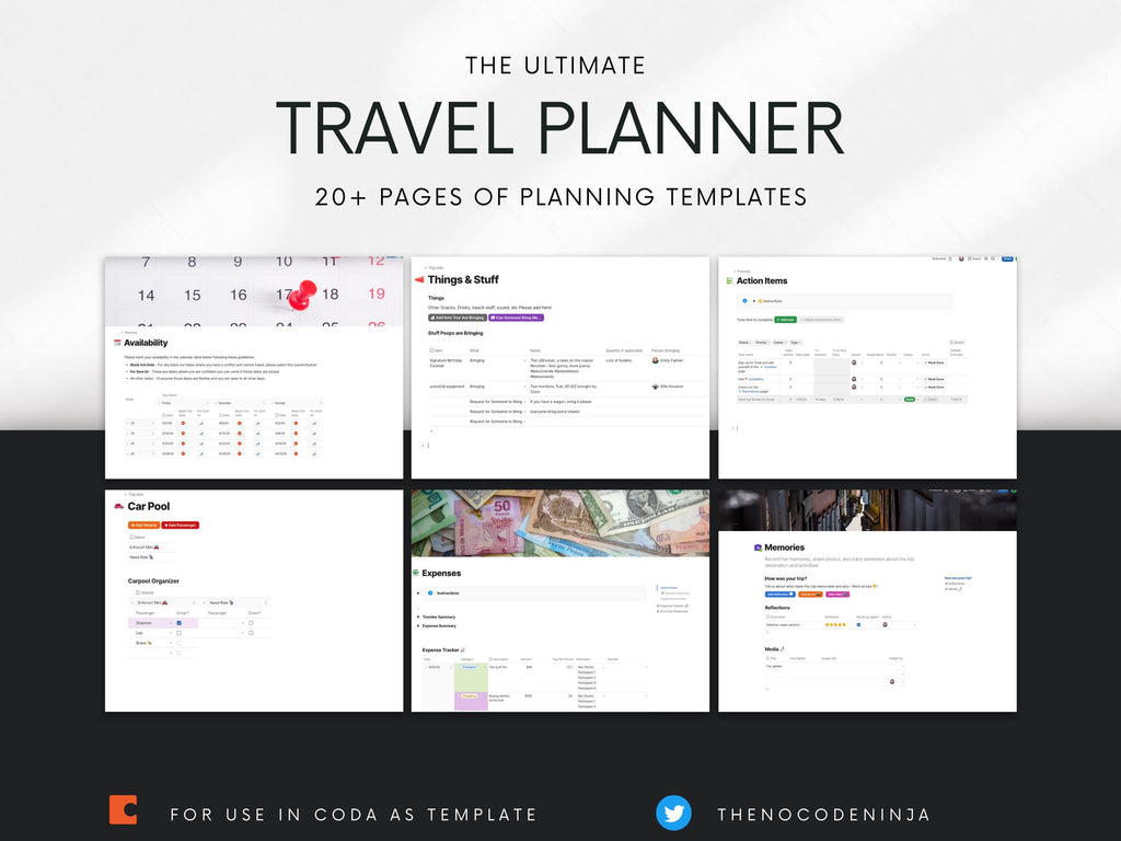 The Ultimate Travel Doc for Group Planning — Shift/Volunteer Management, Expense Tracker & More (Coda Template)