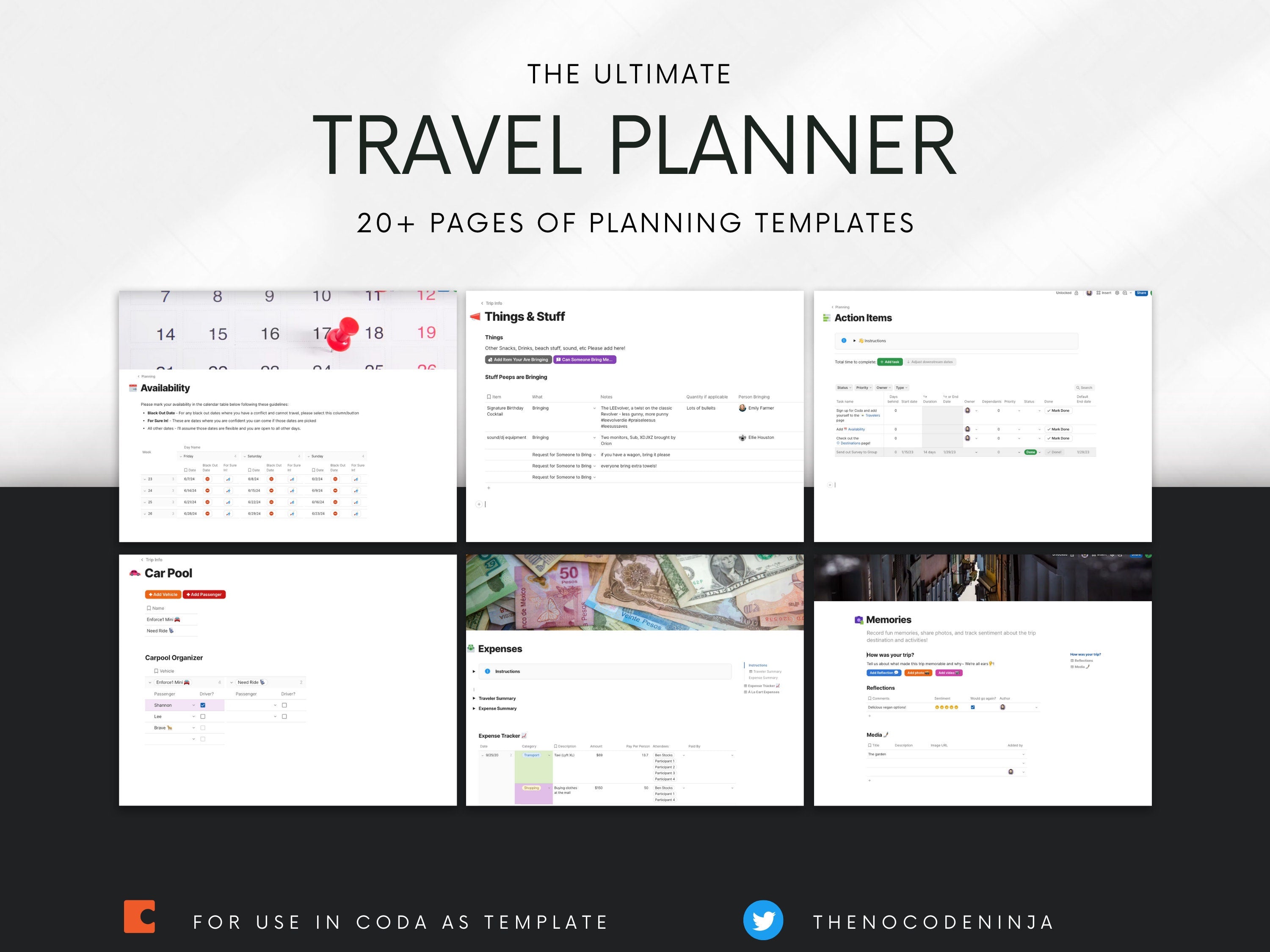 The Ultimate Travel Doc for Group Planning — Shift/Volunteer Management, Expense Tracker & More (Coda Template)