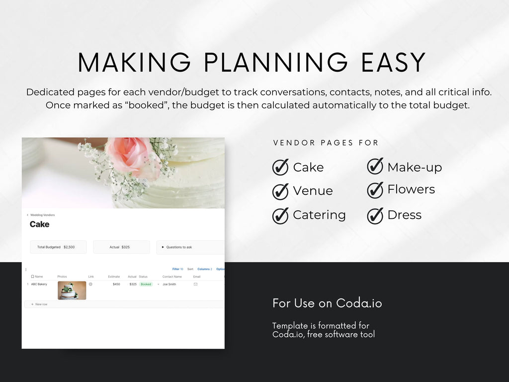 Wedding Planner Template (Coda Template)