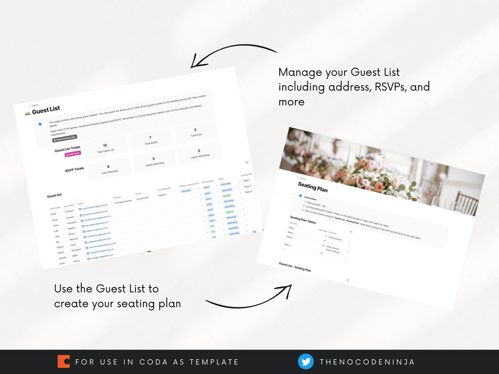 Wedding Planner Template (Coda Template)