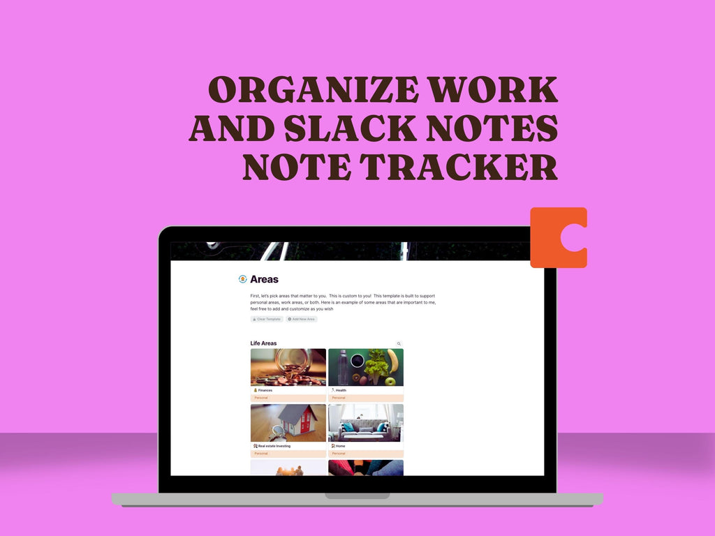 Work Notes Organization Tracker for Slack Messages (Coda Template)