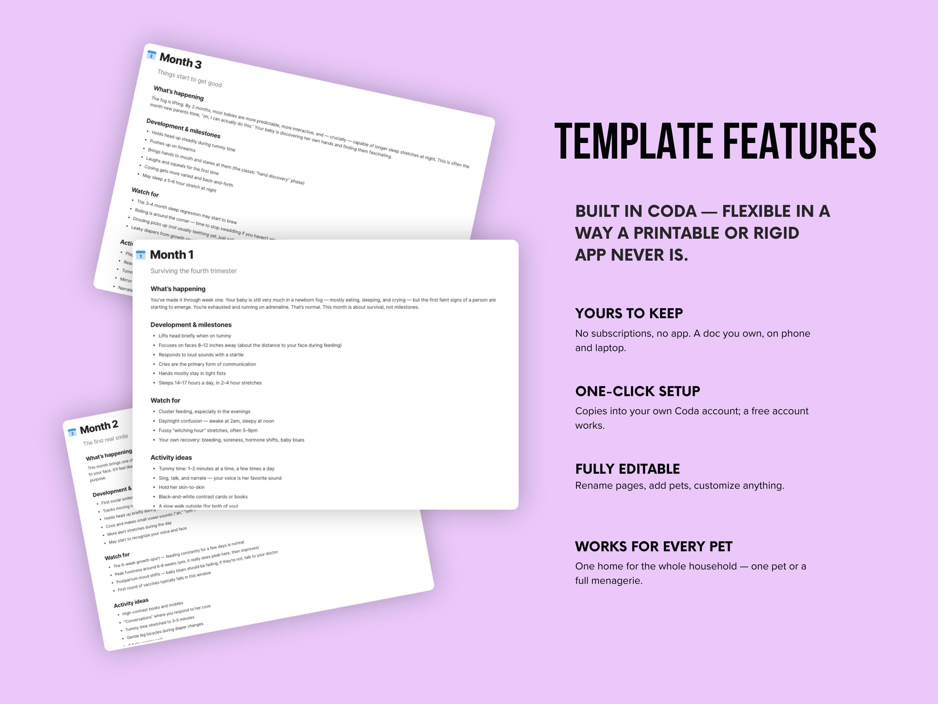 Pet Hub Coda Template | Multi-Pet Health Tracker (Digital Planner)